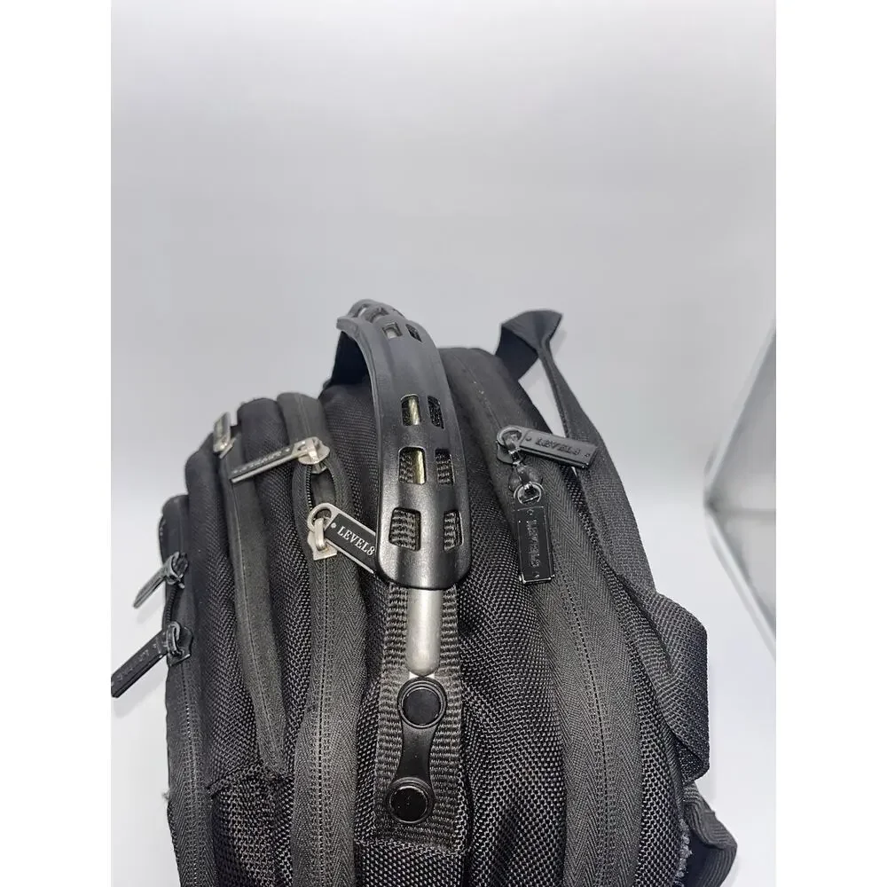LEVEL8 Laptop Backpack, Work Backpack for Men Women, Travel Computer Black